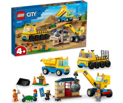 Klocki LEGO® LEGO City 60391 Ciężarówki i dźwig z kulą wyburzeniową